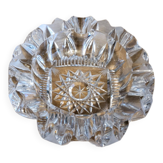 Chiseled bohemian crystal ashtray