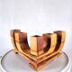 Mobile wooden candle holder design 70s