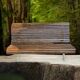 Garden bench with cast iron legs and oak slats