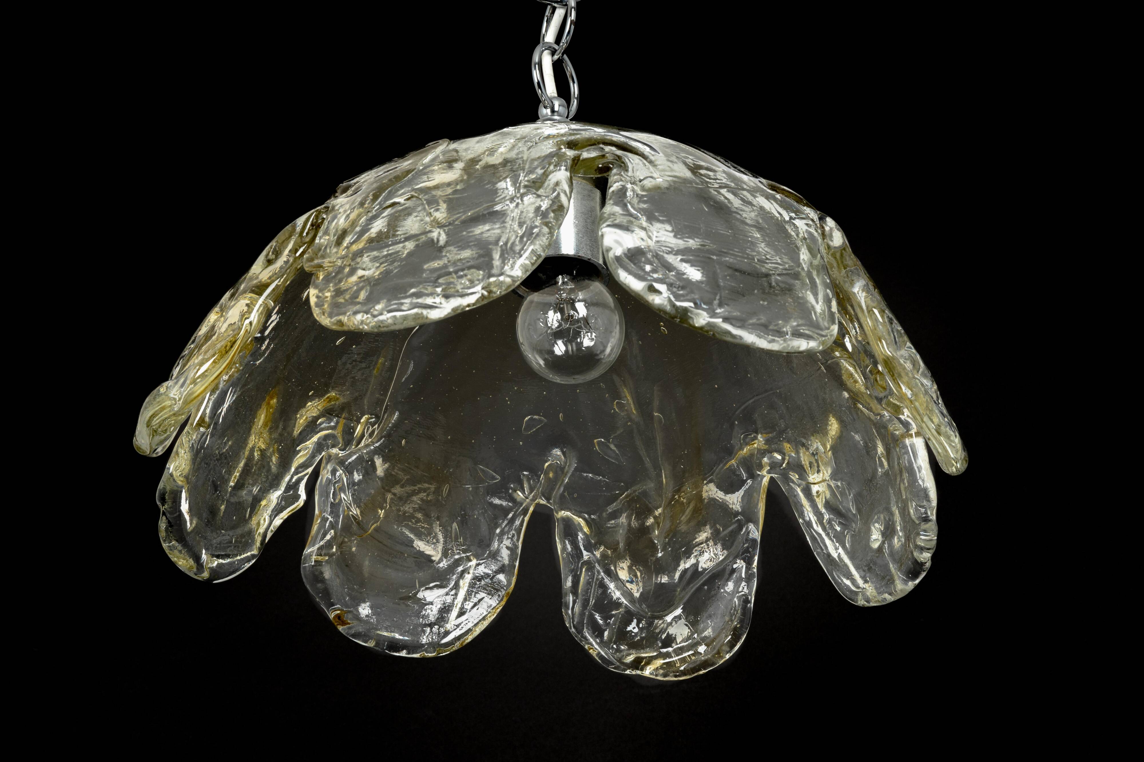 Murano glass pendant light designed by Kaiser, Germany, 1960s