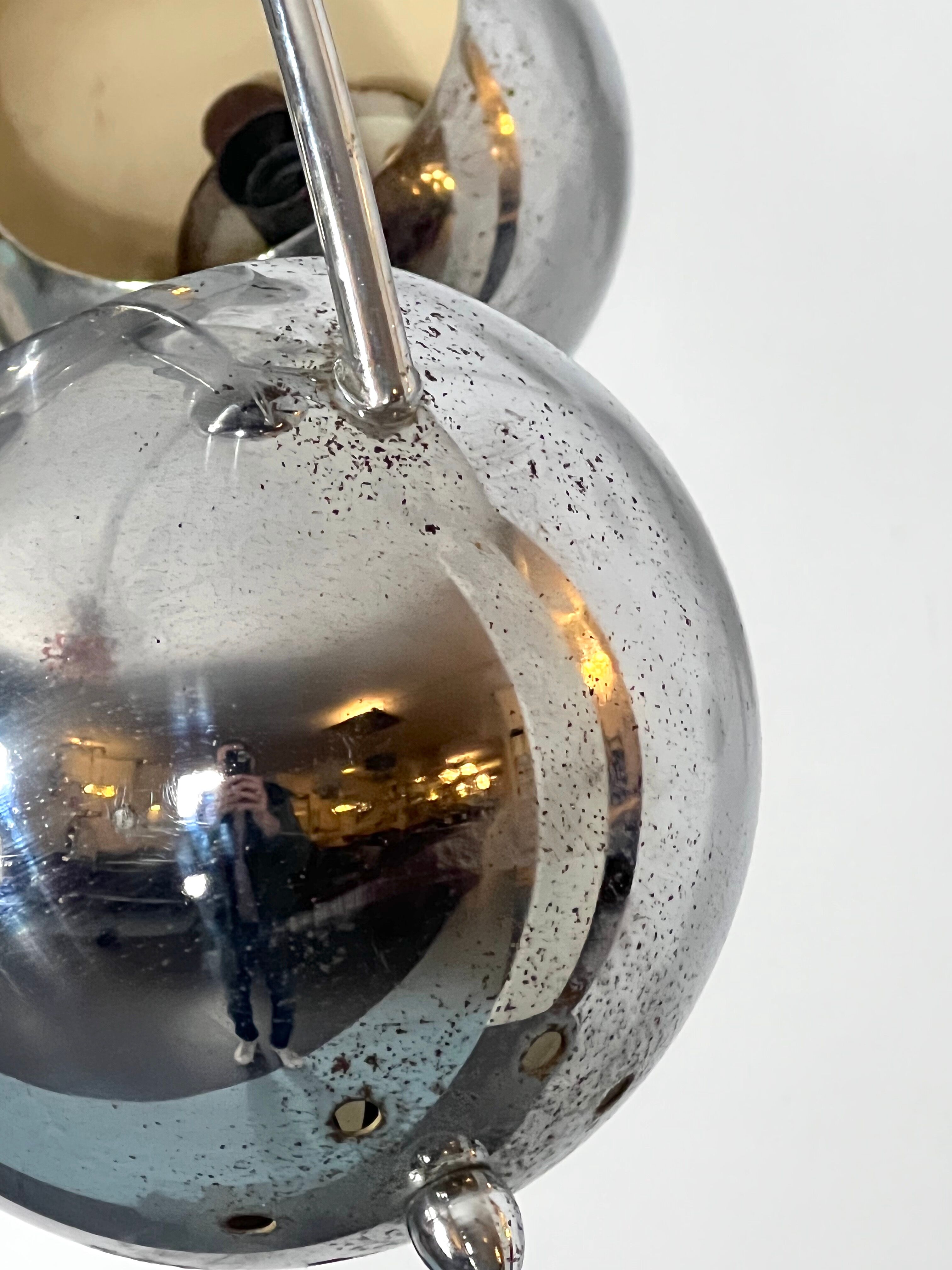 Goffredo Reggiani, satellite chrome chandelier from 60s