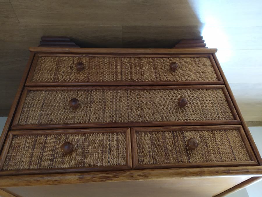 Wicker rattan chest of drawers