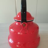 Vintage enamelled sheet metal kettle