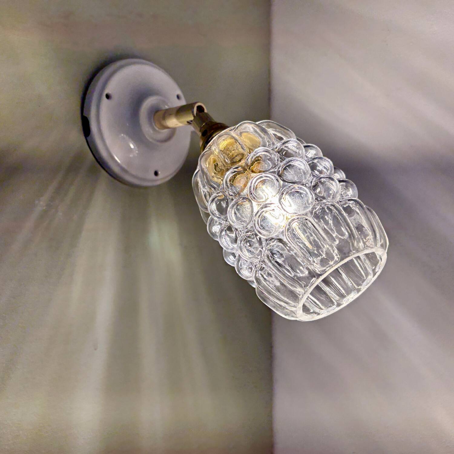 Vintage bubble glass tulip wall light