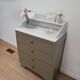 Antique commode revamped with a marble top, vintage dressing table.
