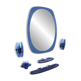Cobalt blue bathroom set, attributed to Fontana Arte, 1970.