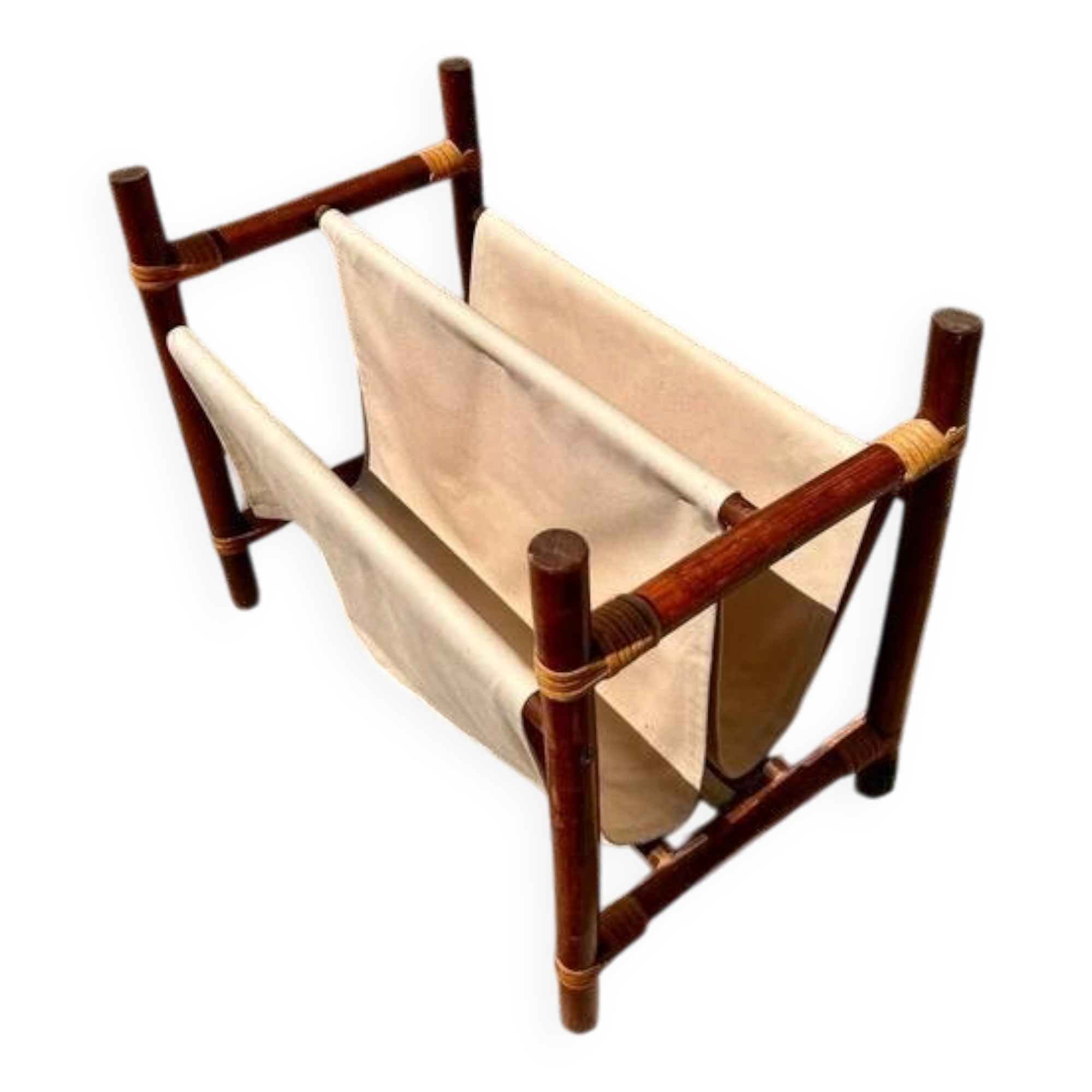 Vintage bamboo magazine rack