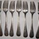 7 forks silver plated baguette christofle monogram J C before 1930