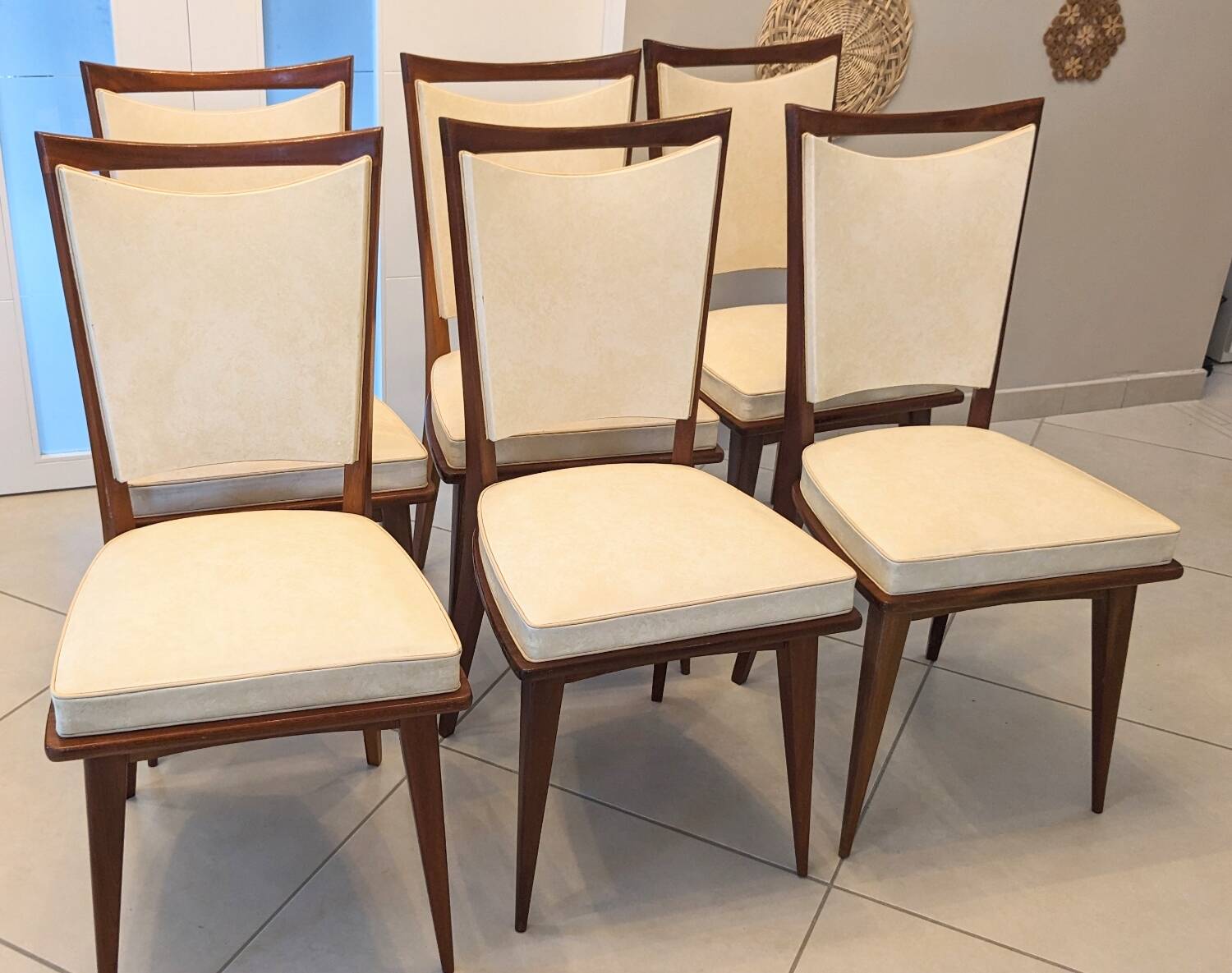 Vintage compass and leatherette chairs