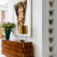 Mid-Century Modern Style Oak Wood and Black Glass Italian Sideboard