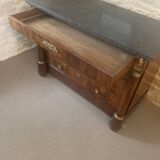 Empire chest of drawers with columns, 19th century mahogany