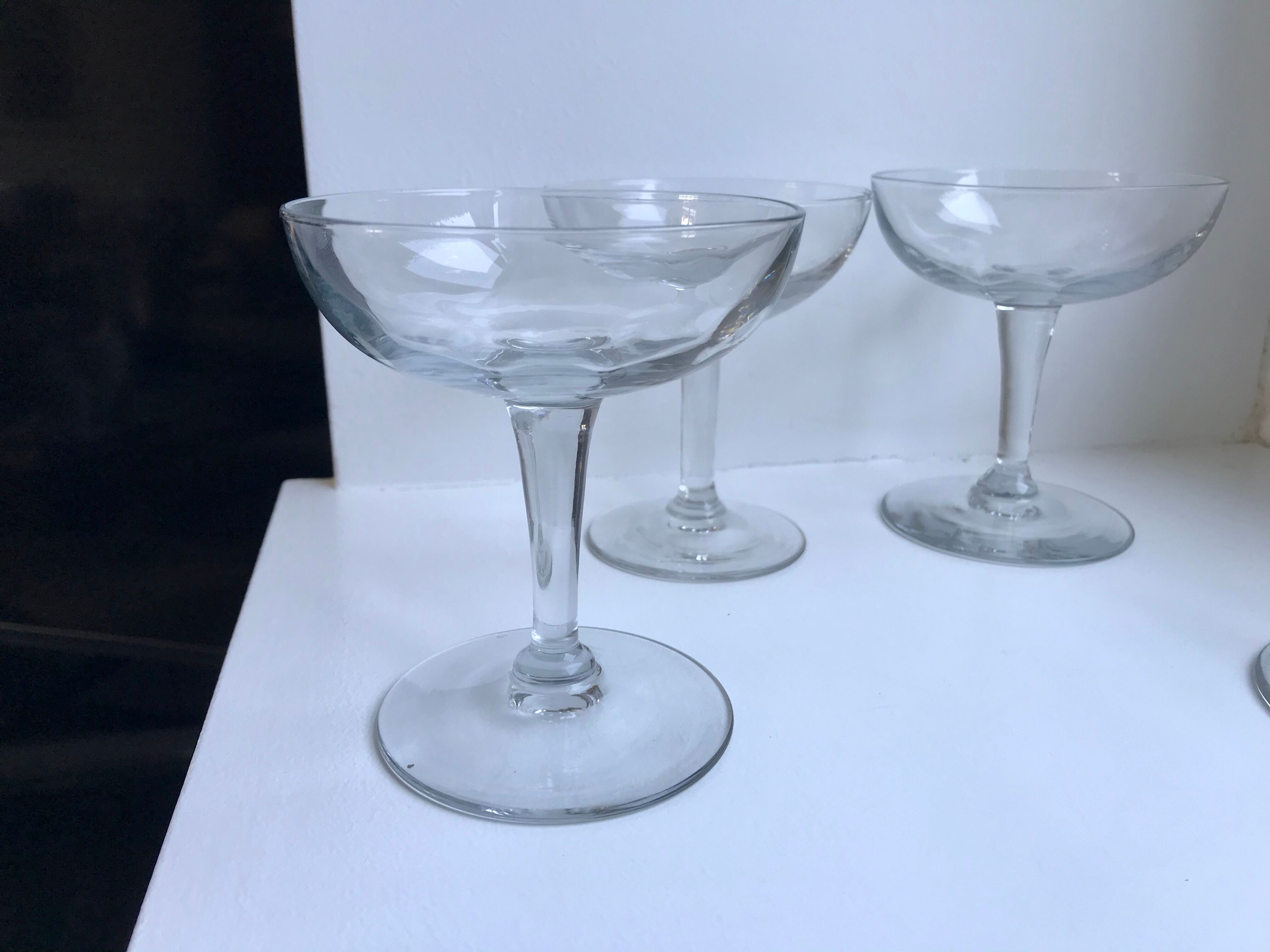 Set of 4 crystal champagne glasses 30s