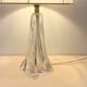 Vintage daum france 1960 crystal lamp base with pleated shade