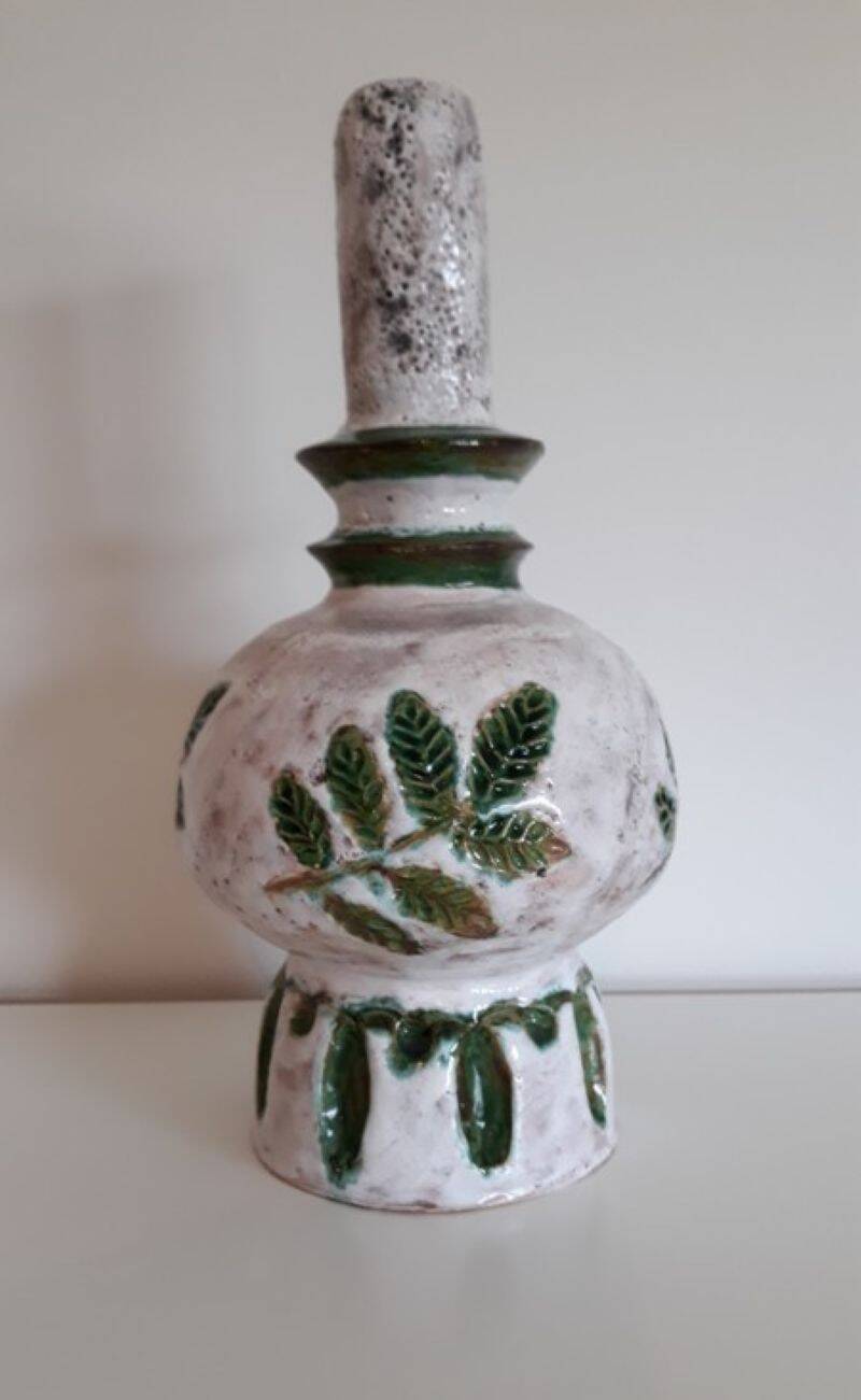 Lamp base with incised decoration