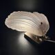 Vintage shell wall light in pink pressed glass and gold steel