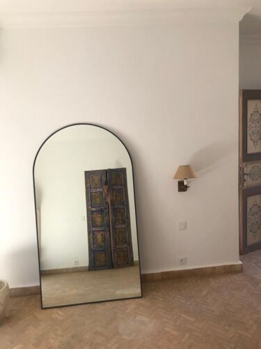 Miroir mural arche 180x100 métal noir