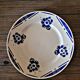 Badonviller dish model Alain, oval and round dish with blue flowers.