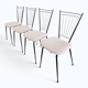 Suite de 4 chaises "Harpe" 1950 – Design Mid-Century & Assises Bouclée