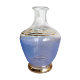 Decanter in blue granite glass and golden borders