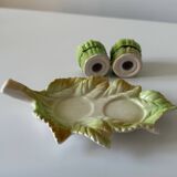 Salt and pepper shaker, asparagus barbotine