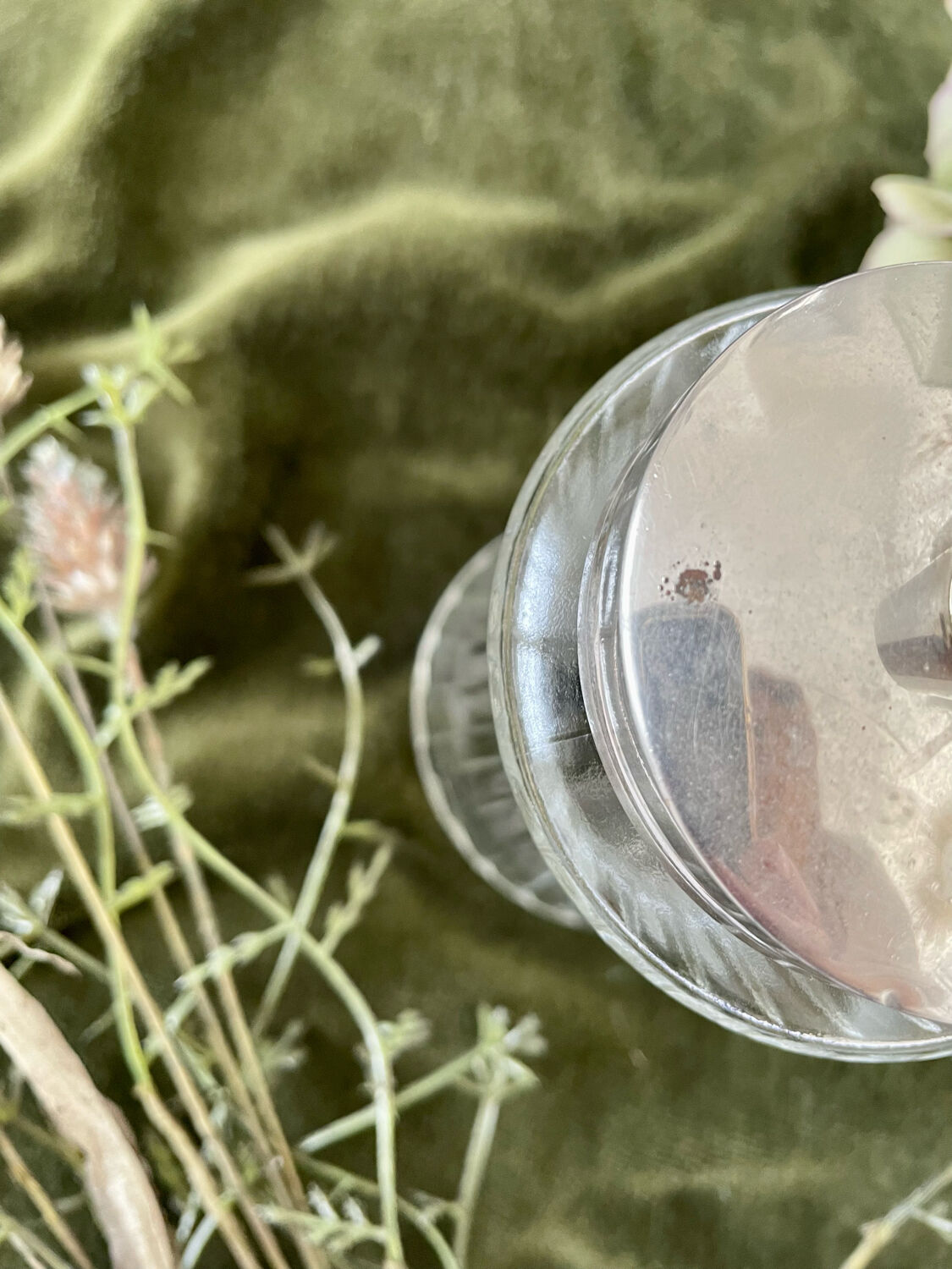 Verseuse sucre verre et inox vintage