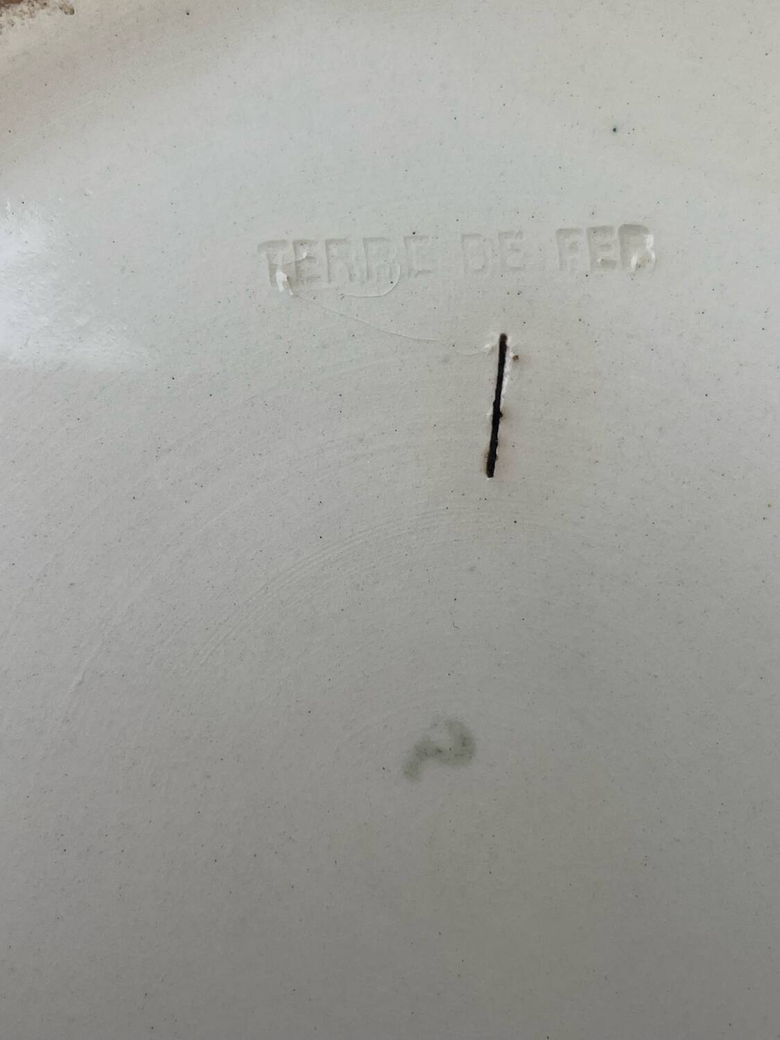 Ceramic iron earth salad bowl Moulin des loups