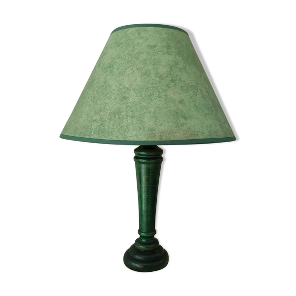 Lampe à poser en bois couleur verte
