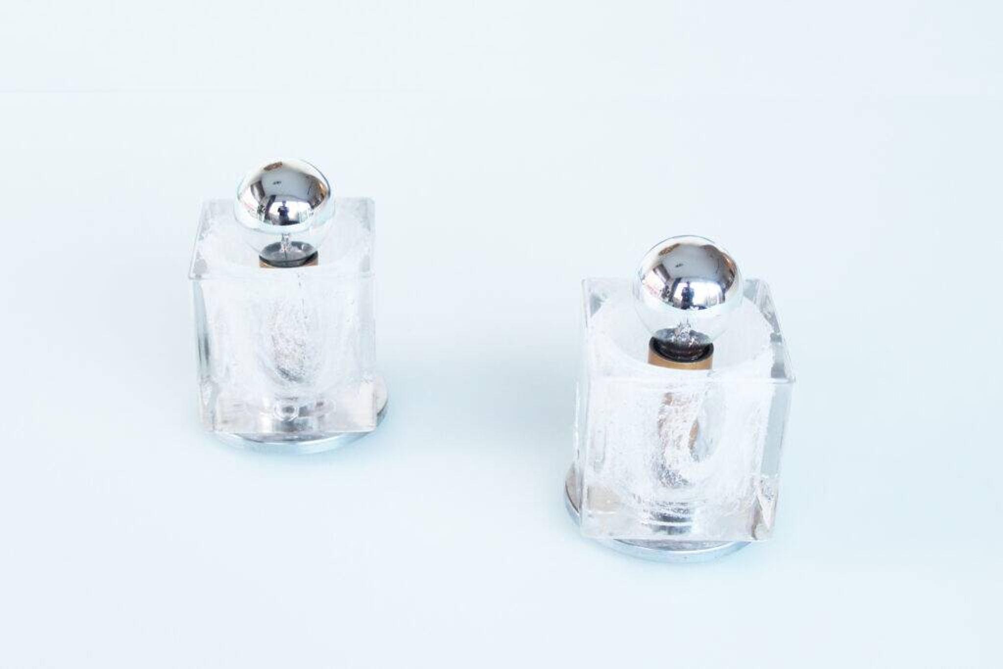 Pair of 1970s Murano glass wall sconces by Mazzega