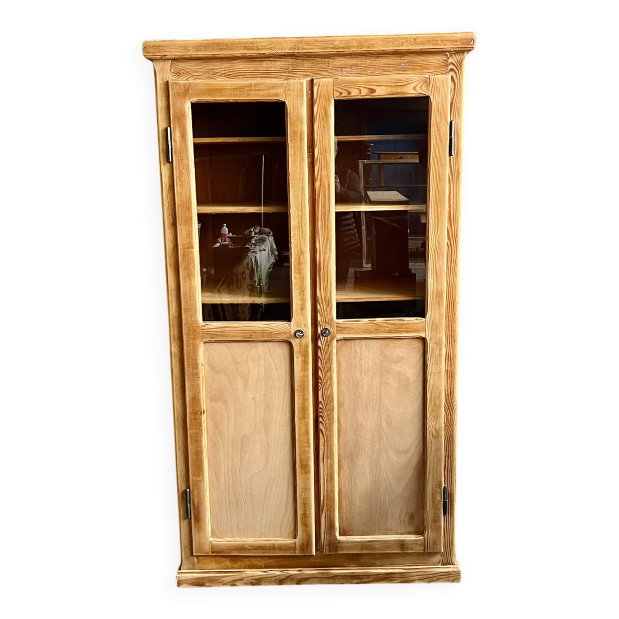 Antique pharmacy display case