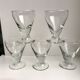set of 5 glasses with thick bottom feet early twentieth century