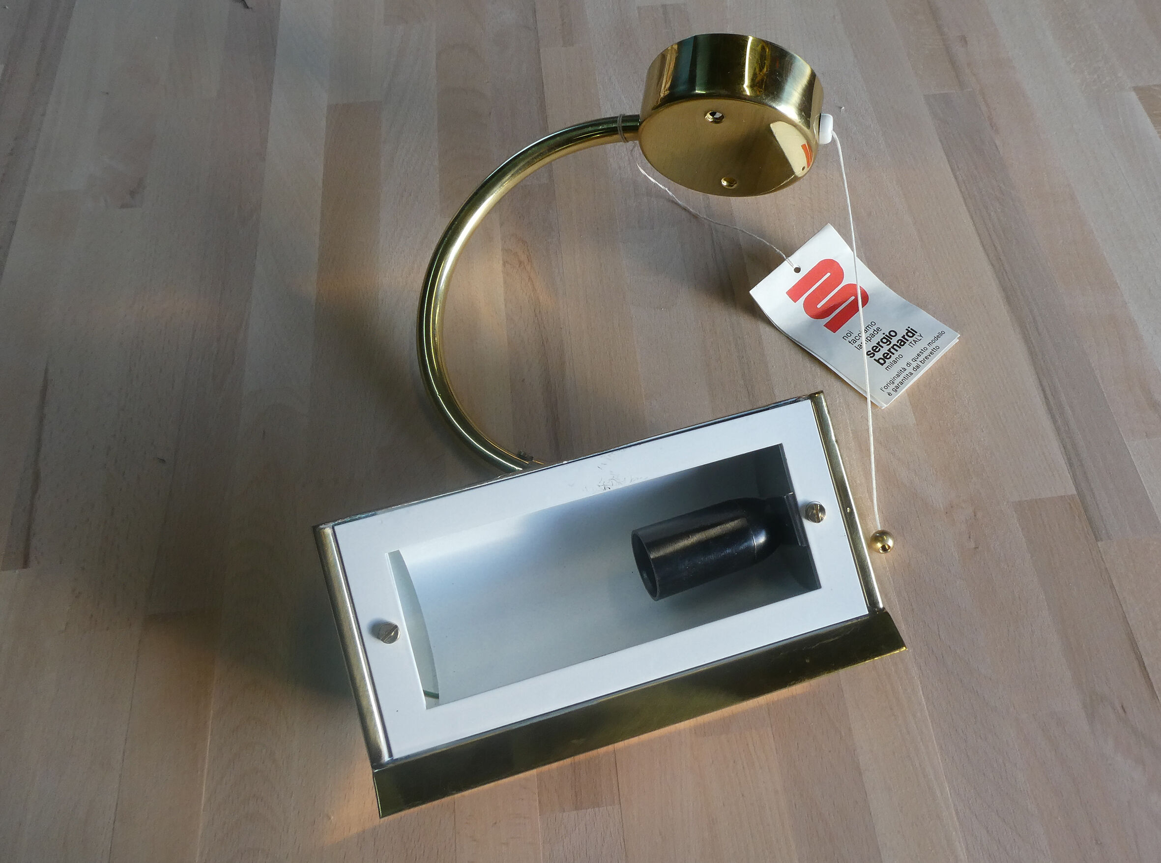 Design golden wall lamp by Sergio Bernardi - Italy