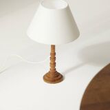 Pair of small vintage turned wood lamp bases Circa 1970