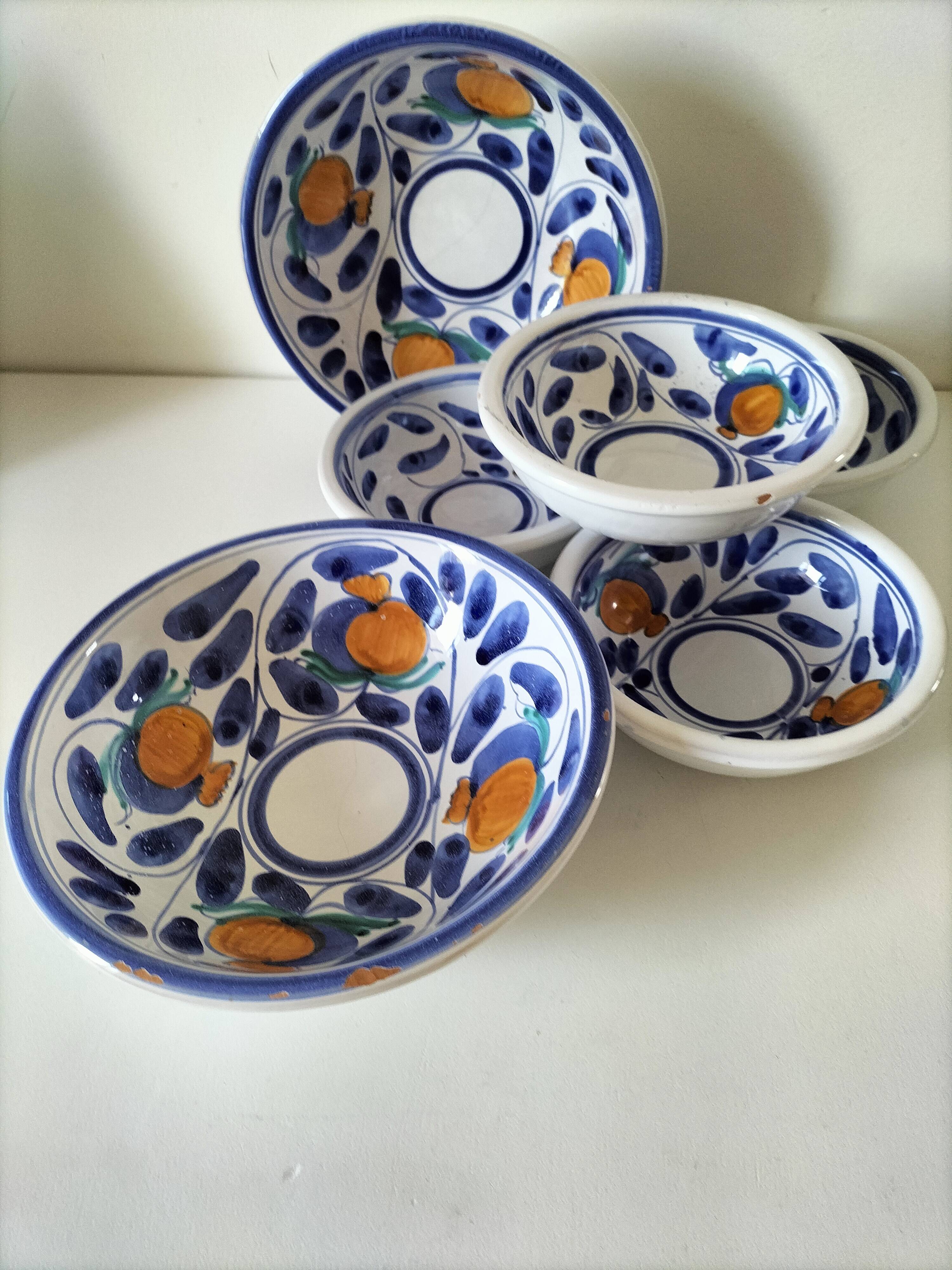 6 hand-painted ceramics – Desuir - Sicily