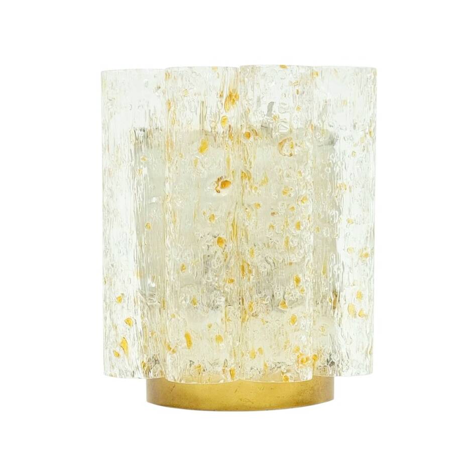 Mid-Century Ice Glass Wall Light from Doria Leuchten, Germany, 1960s