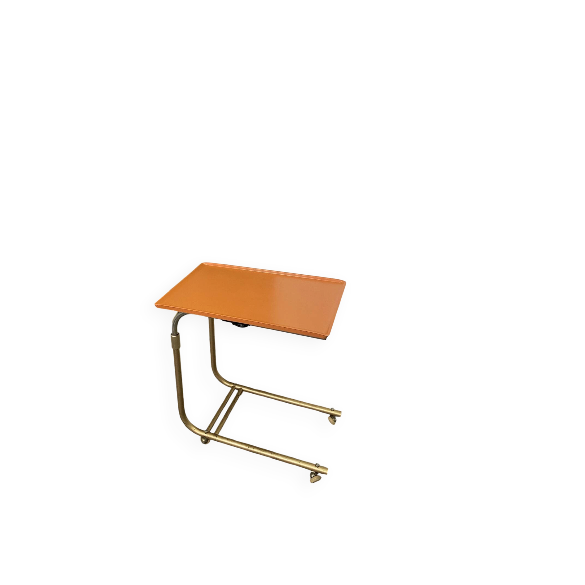 Table d’appoint vintage Werzalit – années 60/70 – plateau orange