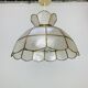 Vintage 60s mother-of-pearl and brass pendant light