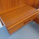 Double bed vintage Scandinavian in teak from the 1960s with integrated bedside tables.