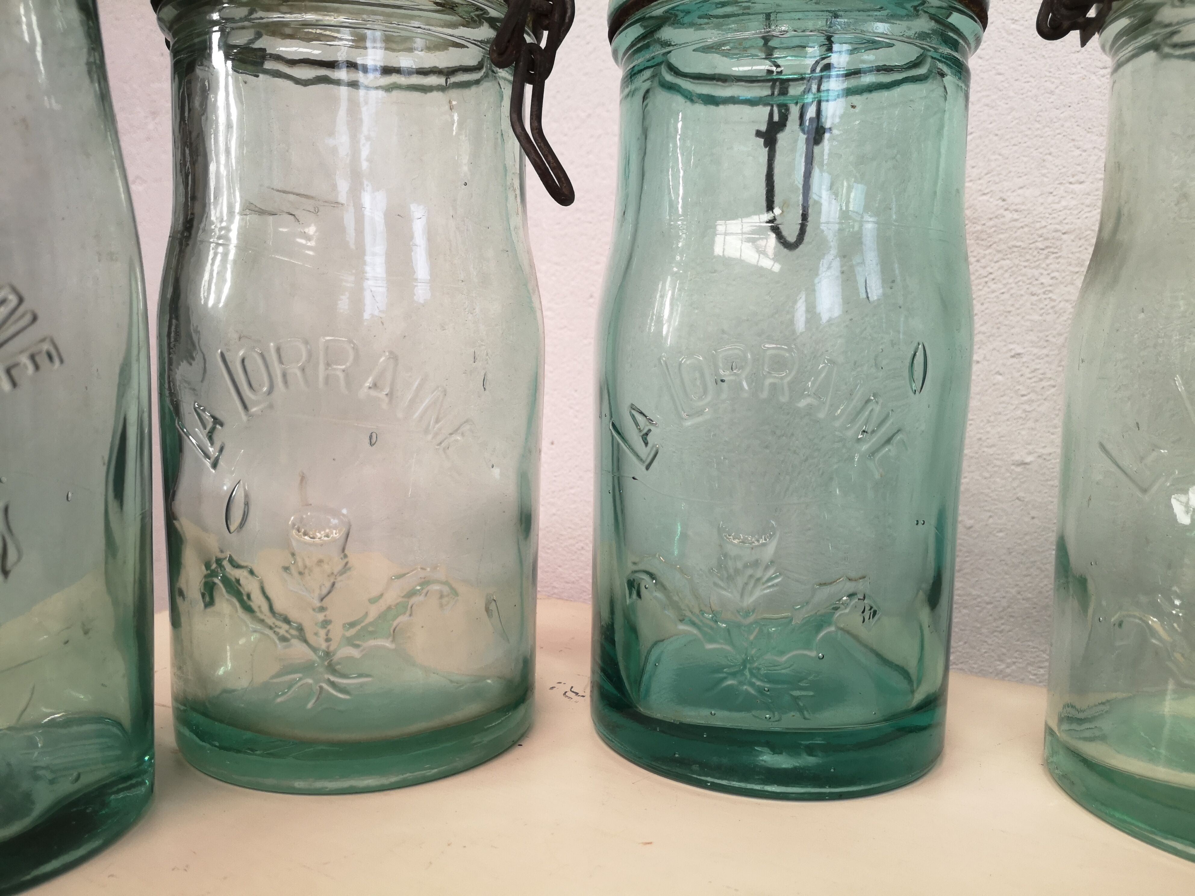Lot of 10 old conservation Lorrain glass jars