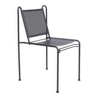 Perforated steel side chair, by Lindau and Lindekrantz, Sweden, 1984