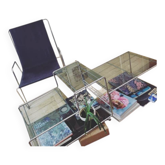 Table en verre fumée Max Sauze