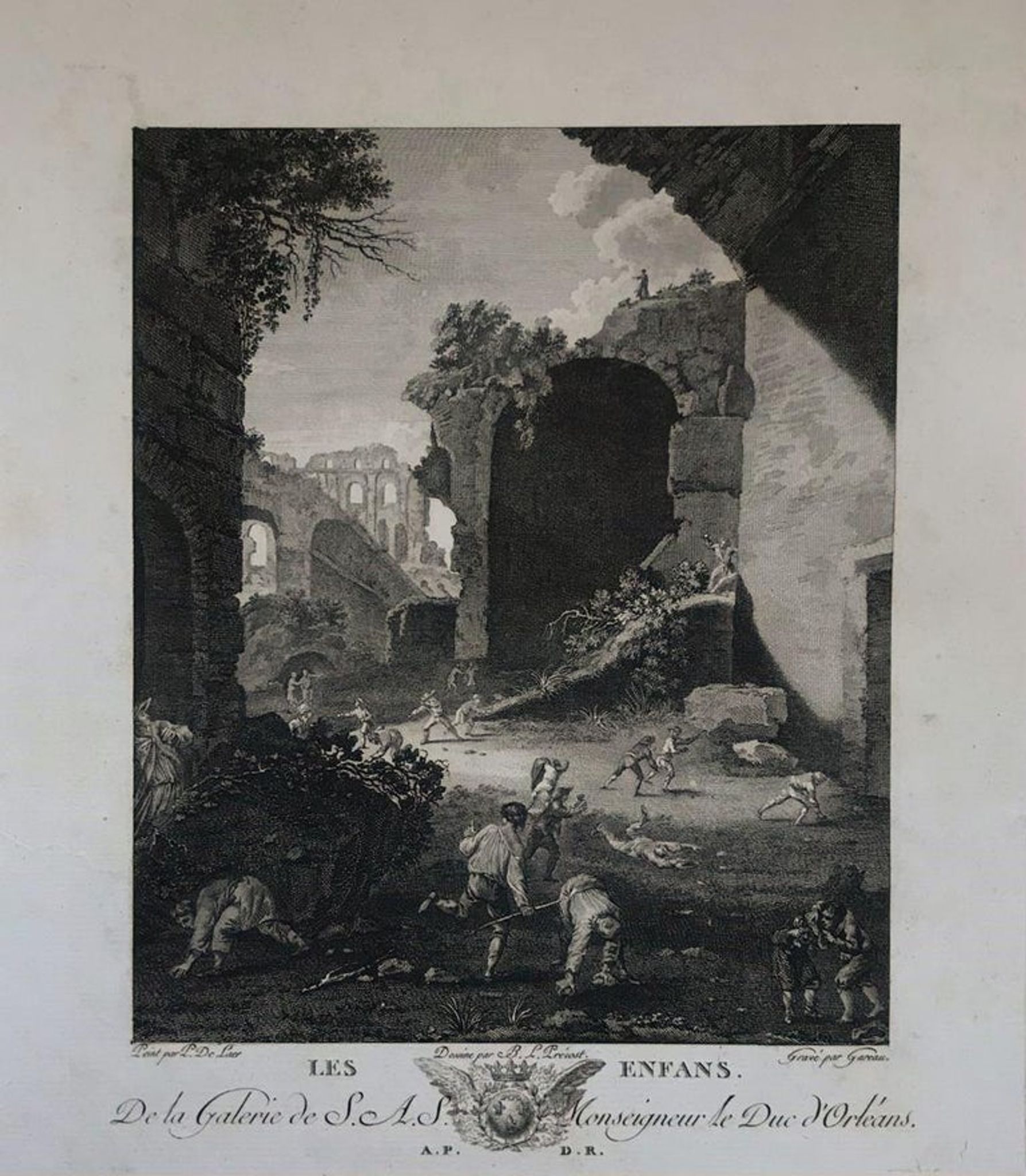 Pieter Van Laer, Les Enfants, gravure, XVIIIème siècle