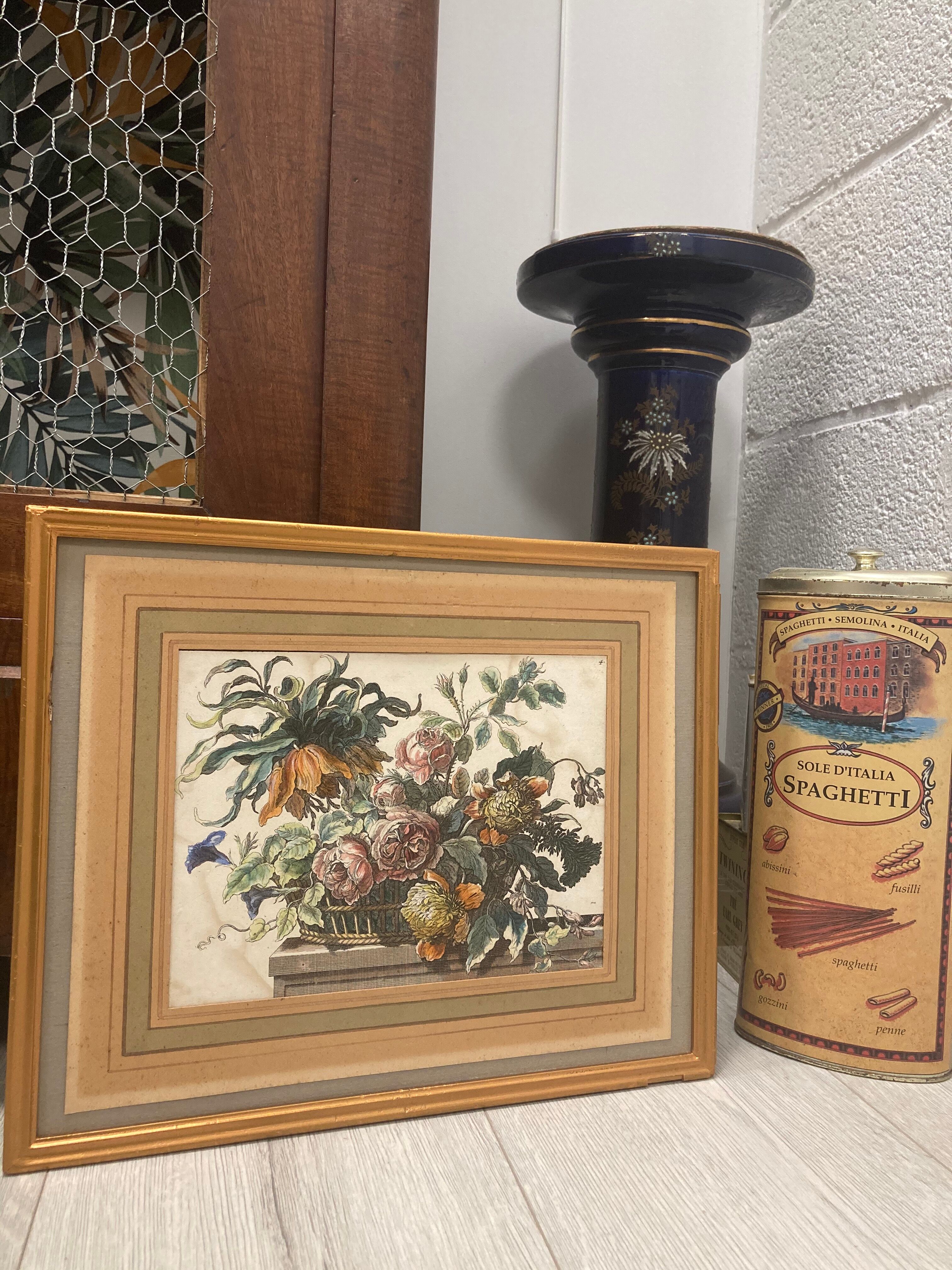 Pair of framed botanical boards