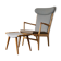 Fauteuil modèle AP-16 et ottoman par Hans J. Wegner pour AP-Stolen, 1951, Set de 2