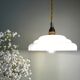Suspension vintage lampshade in white Clichy glass