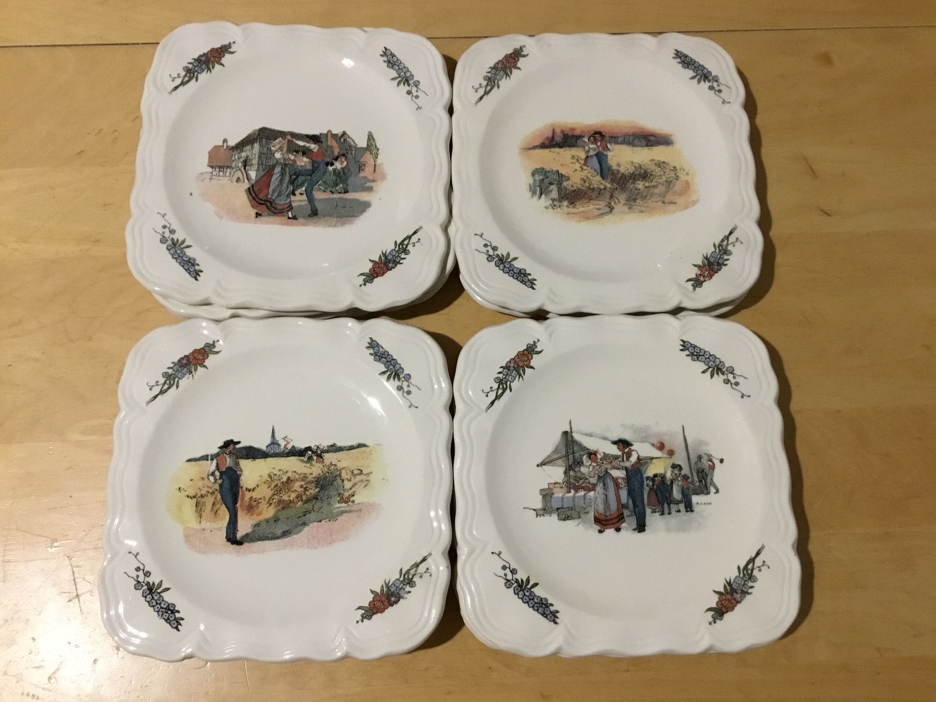 Square plates Obernai Sarreguemines