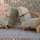 Pair of armchairs by Jindrich Halabala for Thonet 1950. Art deco
