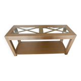 Light oak and glass console