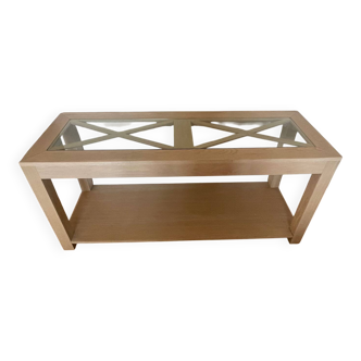 Light oak and glass console