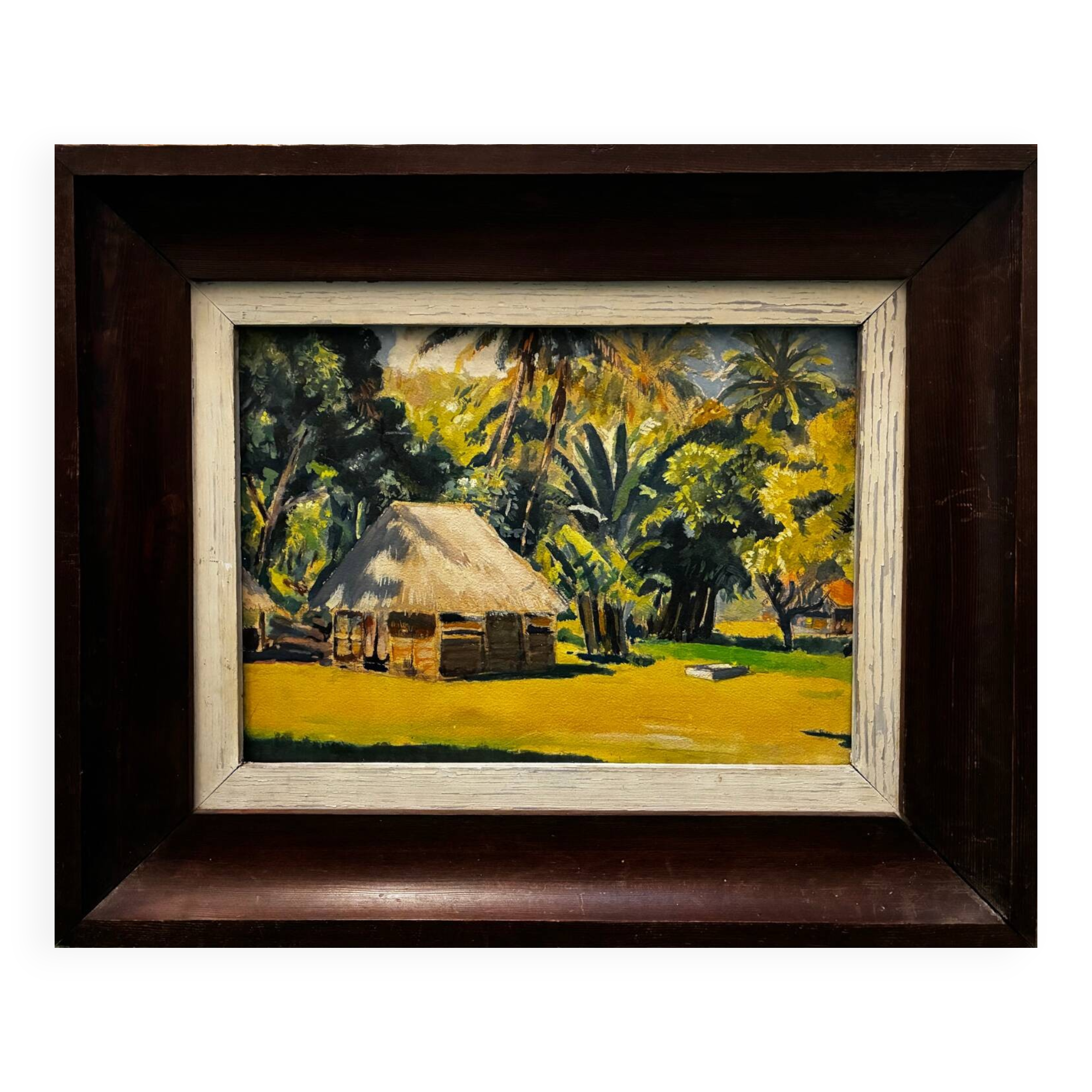 Exotic landscape painting of Tahiti from the 1940s to 1960s.