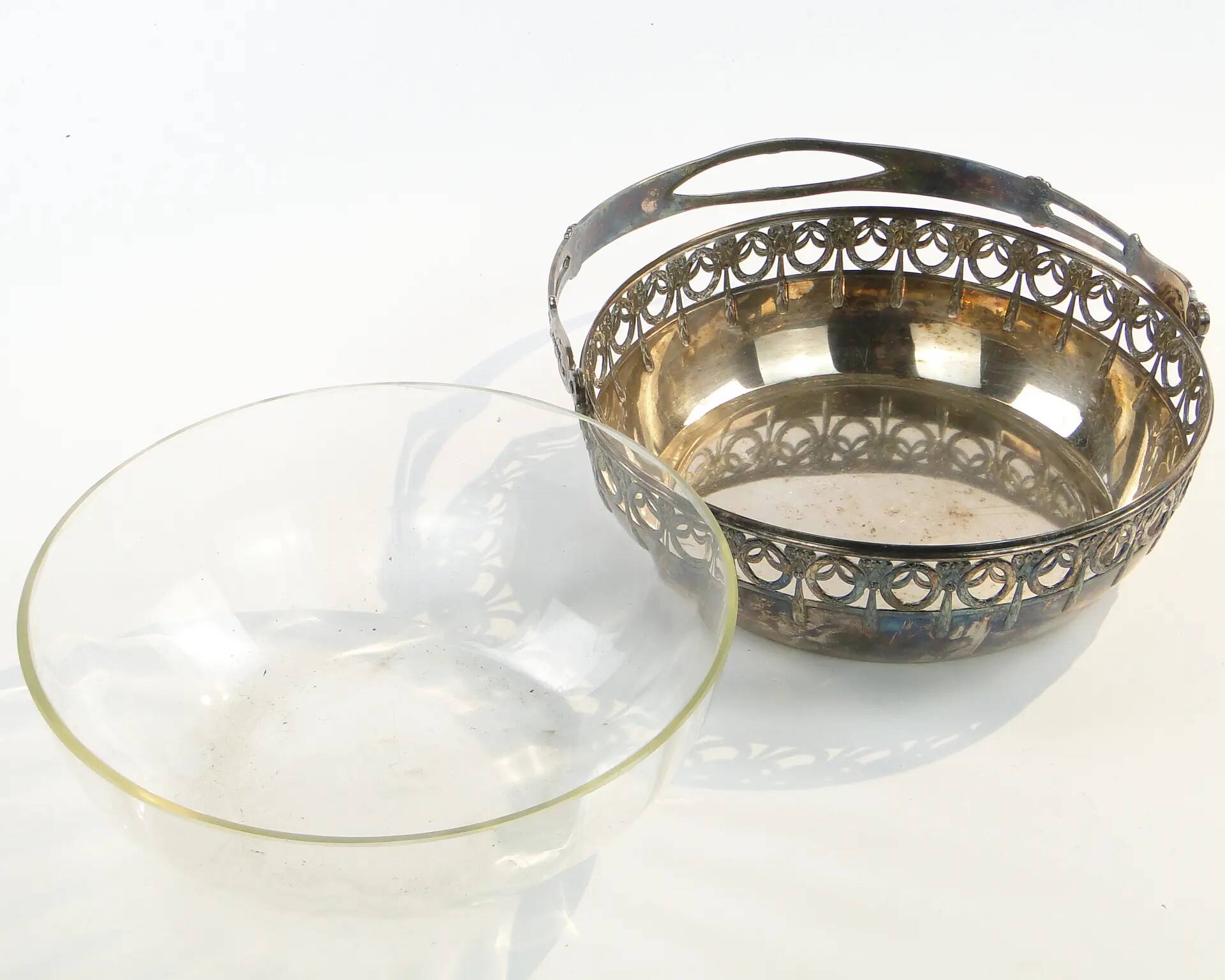 Fruit basket, Art Nouveau, silver-plated brass, WMF, Germany, early 20th century